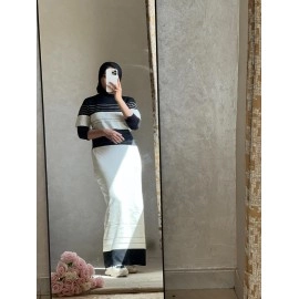 The Monochrome Knit Sweater & Skirt Set