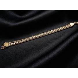 Eternal Heart Triple-Strand Gold Plated Tennis Bracelet