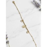 Butterfly & Beaded Square Charm Bracelet