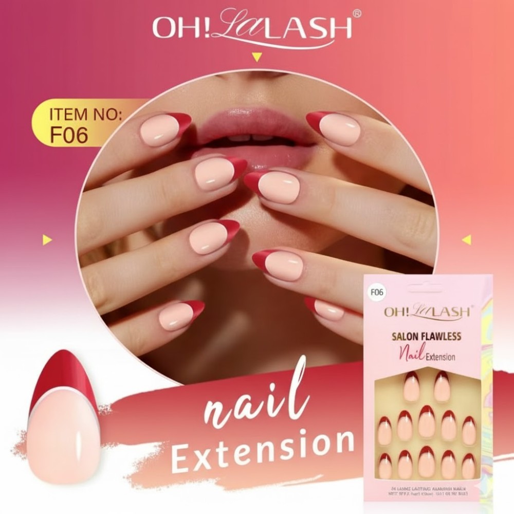 Flawless Nail Extension - Classic Red French Tip
