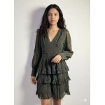 V-Neck Ruffle Mini Dress