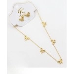 bow necklace and earring set