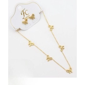 bow necklace and earring set