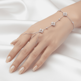 Flower-Accent Hand Chain