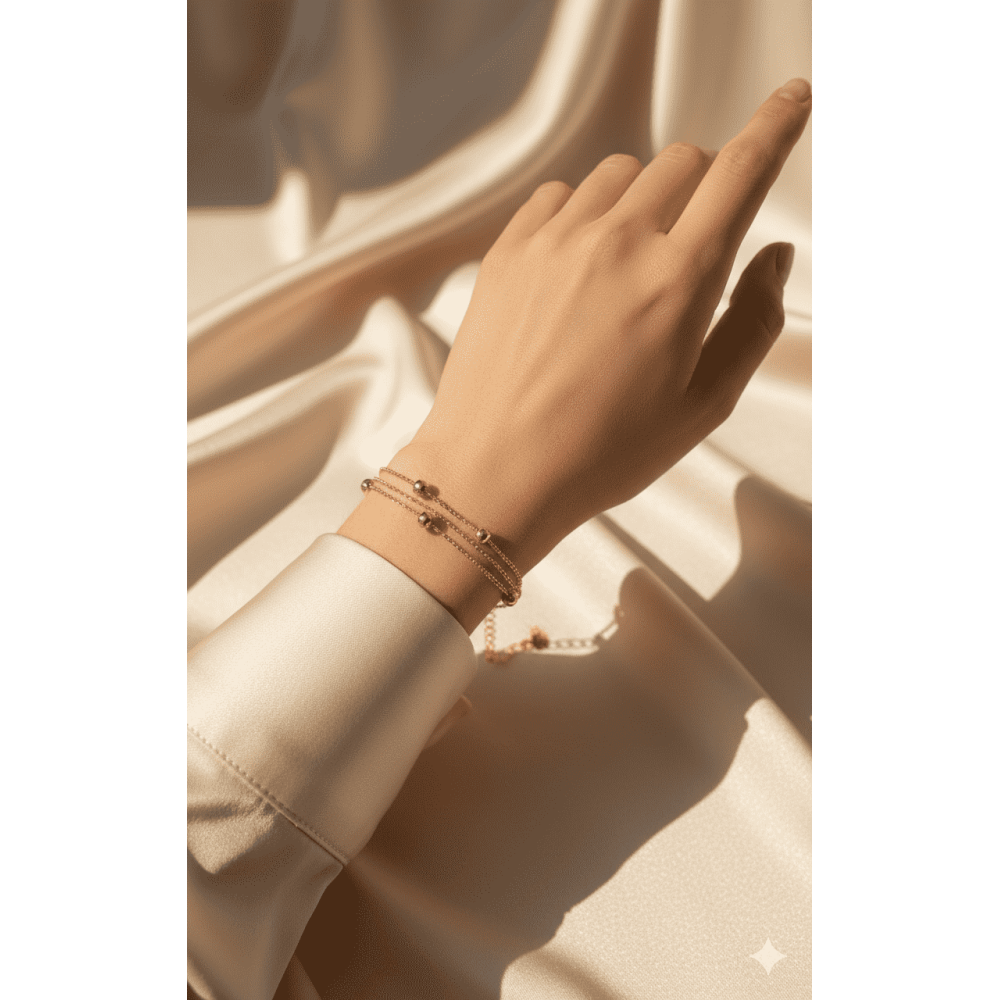 Premium Gold-Tone Layered Chain Bracelet for Women